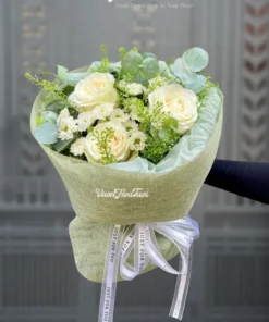 Bó Hoa Tươi Rose Garden White