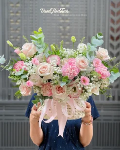Giỏ Hoa Chúc Mừng Sweety Rosa
