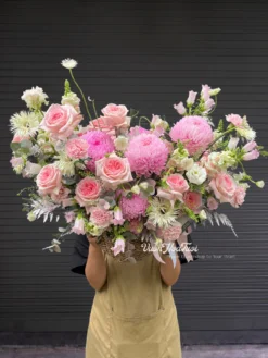 Giỏ Hoa Cúc Mẫu ĐƠn Pink Pastel