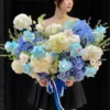 Spirit Hydra Giỏ hoa sinh nhật Spirit Hydra hoa tú cầu xanh phối hồng cao cấp Vườn Hoa Tươi