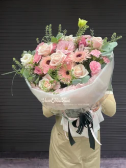 Bó Hoa Hồng Pastel Tặng Sinh Nhật Soft Serenity