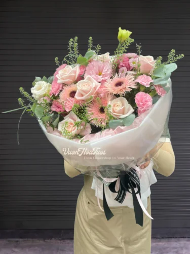 Bó Hoa Hồng Pastel Tặng Sinh Nhật Soft Serenity