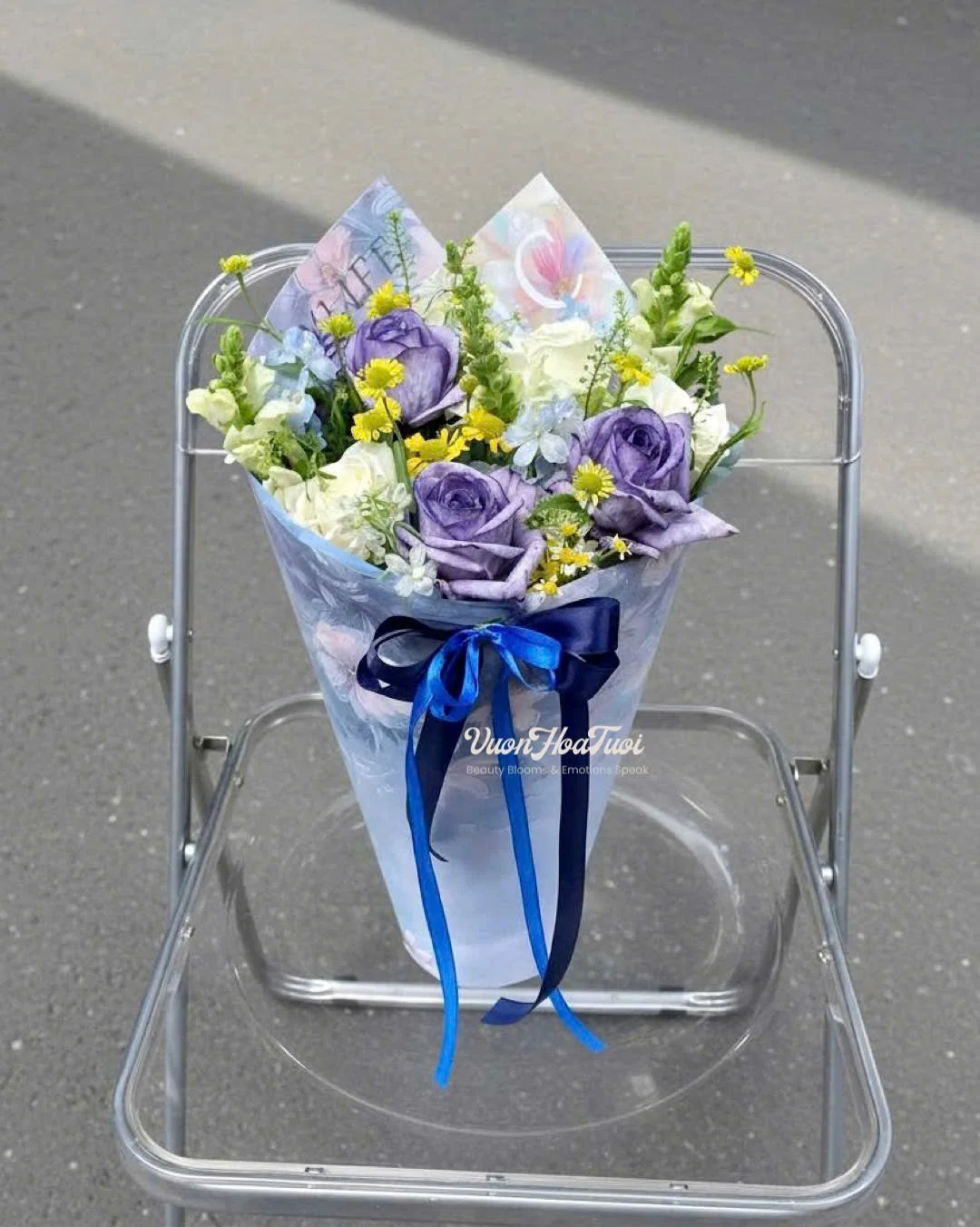 Lavender Sweet Bó Hoa ốc quế Lavender Sweet Bó Hoa ốc quế