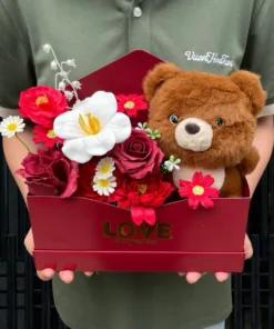 Alternative view of Combo Valetine Hộp Hoa Sáp Gấu Bông Love Sweety