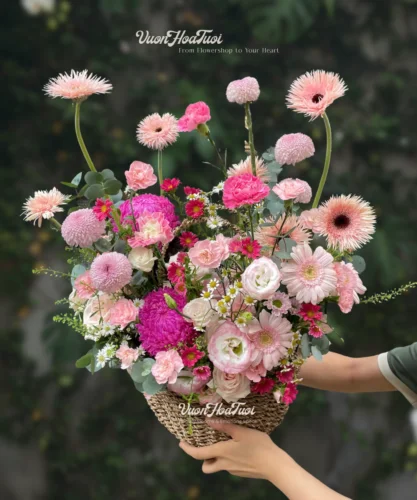 Giỏ Hoa Tươi The Pink Petal