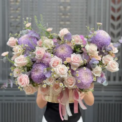 Giỏ Hoa 20 Tháng 10 Purple Love