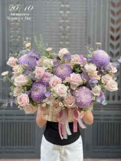 Giỏ Hoa 20 Tháng 10 Purple Love