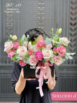 Giỏ Hoa 20 Tháng 10 Rose Moment