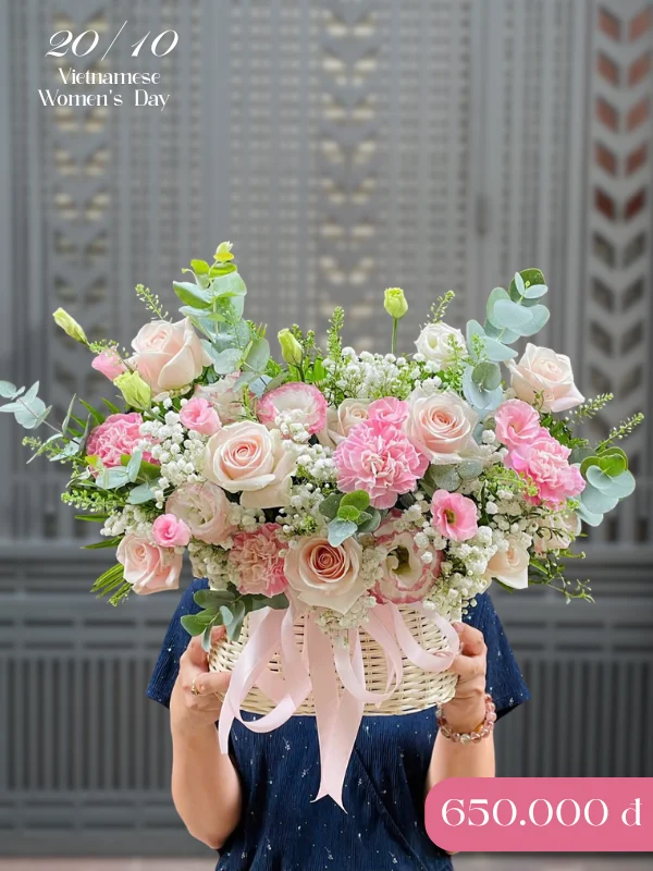 Giỏ Hoa 20 Tháng 10 Wonderfull Day Giỏ Hoa 20 Tháng 10 Wonderfull Day