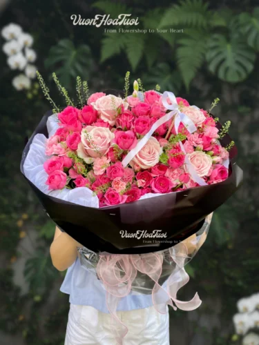 Bó Hoa Hồng Sophia Pink Lovely Bó Hoa Hồng Sophia Pink Lovely