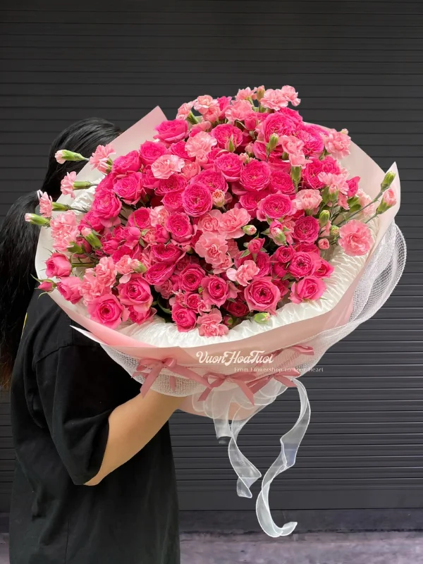 Bó Hoa Hồng Sophie Pink Sweety Bó Hoa Hồng Sophie Pink Sweety