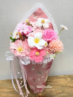 Bó Hoa Hồng Sáp Xinh Xắn Kèm Túi Tặng 20 Tháng 10