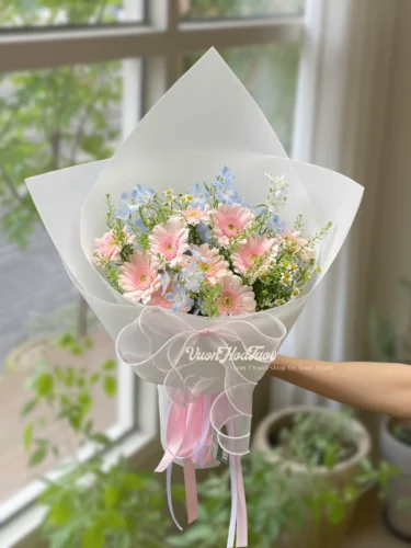 Bó Hoa Đồng Hồng Mix Delphinium Bó Hoa Đồng Hồng Mix Delphinium