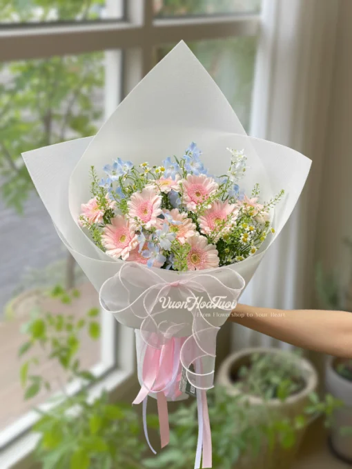 Bó Hoa Đồng Hồng Mix Delphinium