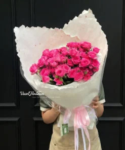 Hoa bó hồng Sophia Bunny màu hồng nhẹ nhàng thanh lịch tại Vườn Hoa Tươi.