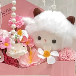 Combo 2026 Valentine Ngọt Ngào Giftset Bao Thư Hoa Sáp và Cừu Bông Cao Cấp Hop Hoa Sap Cuu 1 png