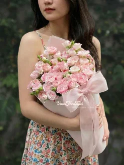 bó hoa hồng chiết xạ que kem