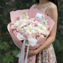 bó hoa hồng chiết xạ tulip kitty