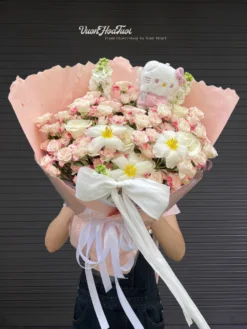 bó hoa hồng chiết xạ tulip kitty