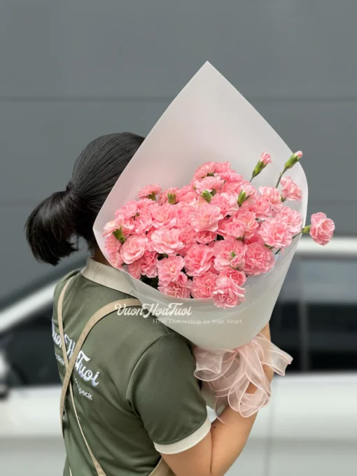 Bó Hoa Cẩm Chướng Hồng Nhí Xinh 2