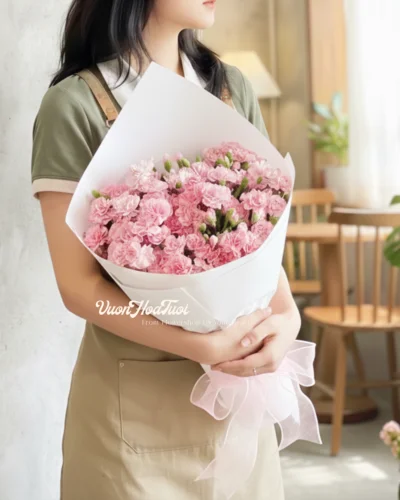 Bó Hoa Cẩm Chướng Hồng Nhí Xinh Bó Hoa Cẩm Chướng Hồng Nhí Xinh