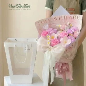 Valentine 2026 Bó Hoa Sáp Thơm Pink Rosa Sweety
