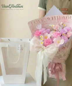 Valentine 2026 Bó Hoa Sáp Thơm Pink Rosa Sweety