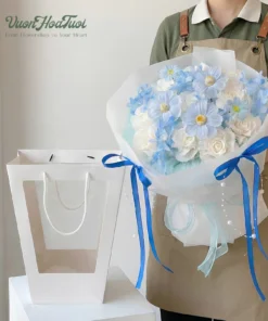 Bó Hoa Sáp White Blue