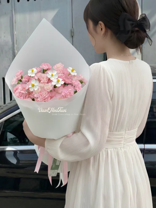 Hoa Bó Cẩm Chướng Cúc Gỗ