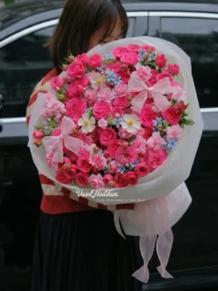 Hoa Bó Hồng Sophia Mix Lam Tinh Xinh Xắn