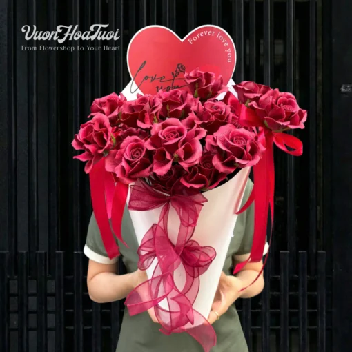Hoa Valentine Bó Hoa Sáp Love Forever