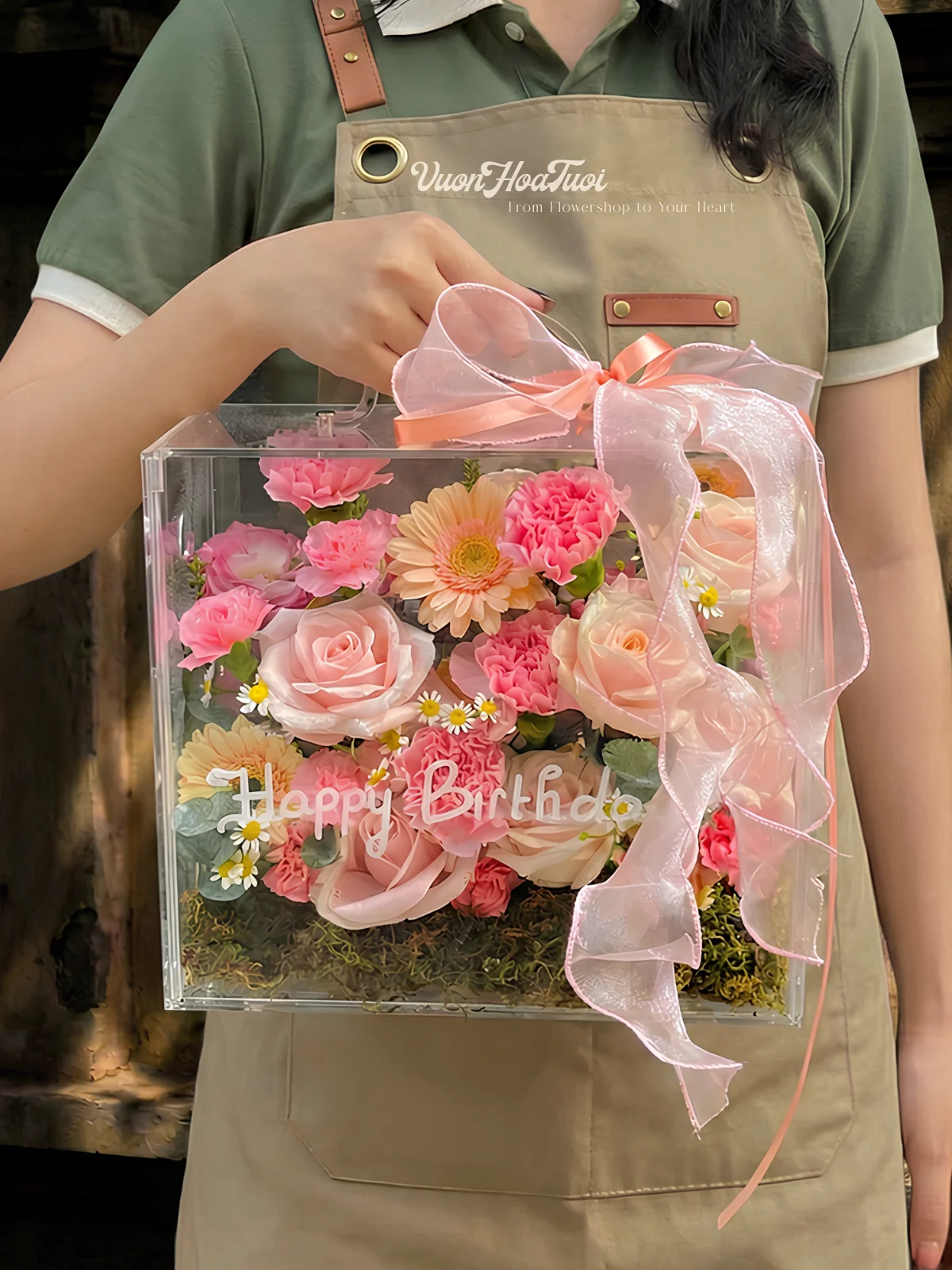 Hộp Hoa Mica Pink Slay Moment Hộp Hoa Mica Pink Slay Moment Gửi Tặng Sinh Nhật