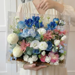 Hộp Hoa Mica Tulip Darkblue Colour