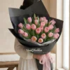 Bó Hoa Tulip Pink Black Romatics