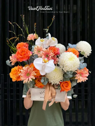 Giỏ Hoa Harmony Sweety White