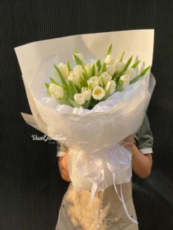 Hoa Bó Tulip White Ther 18 4