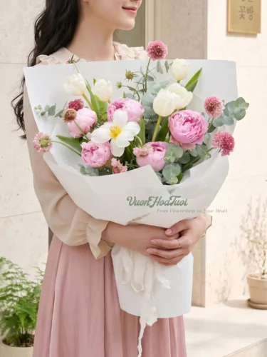 Bó Hoa Mẫu Đơn từ Vườn Hoa Tươi
