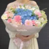 Đắm say bó hoa Hydrangea Blue Moment cẩm tú cầu xanh nhập nhập Trung