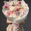 Ngọt ngào Bó Hoa Hồng Ohara White and Pink Viency mix phi yến và scabiosa tặng sinh nhật đầy tinh tế. Vườn Hoa Tươi cam kết hoa tươi trên 3 ngày, giao nhanh TP.HCM. Đặt ngay!