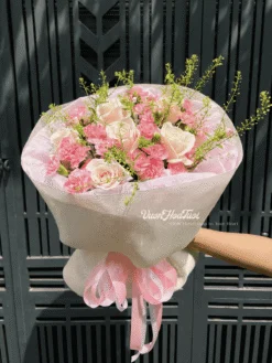 Bó Hoa Kem Dâu Chướng Hồng