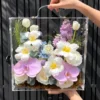 Mica FlowerBox Elephant Of Love Hộp Hoa Mica Tulip Hồ Điệp Hồng